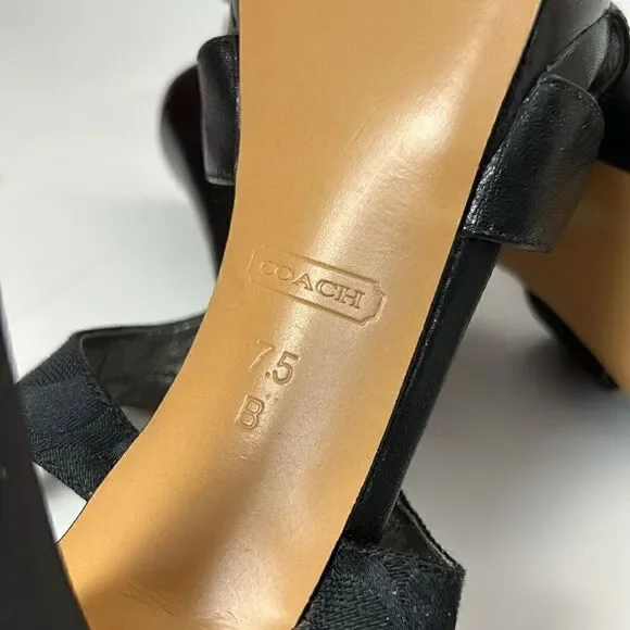 Coach Dita Semi Mat Calf Black Sandal - Size 7.5 black heels signature - Picture 10 of 10